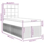 vidaXL Sommier à lattes de lit et matelas Gris clair 80x200 cm Velours