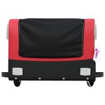 vidaXL Remorque de vélo noir et rouge 30 kg fer
