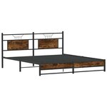 vidaXL Cadre de lit en métal sans matelas chêne fumé 180x200 cm