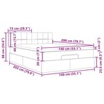 VidaXL Cadre de lit ottoman avec matelas noir 140x200 cm velours