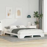 vidaXL Cadre de lit surélevé avec stockage Blanc Bois massif en pin