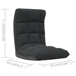 vidaXL Chaise pliable de sol Noir Tissu