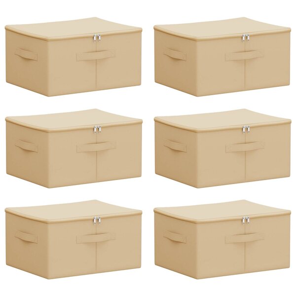 vidaXL Boîte de rangement 6 Pièces Crème 43 x 34 x 23 cm Tissu intissé