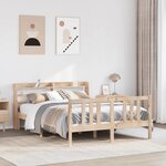 vidaXL Cadre de lit et tête de lit sans matelas 135x190 cm