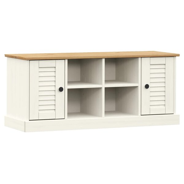 vidaXL Banc à chaussures VIGO blanc 106x35x45 cm bois massif de pin