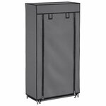 vidaXL Armoire à chaussures avec housse Gris 58x28x106 cm Tissu