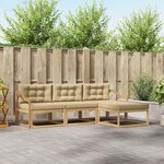 vidaXL Ensemble de canapés d'extérieur 4 pc Blanc et Beige Polyester
