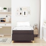 vidaXL Cadre de lit avec matelas Marron foncé 90 x 200 cm tissu