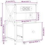 vidaXL Cabinet de chevet avec tiroir 2 Pièces Sonoma gris 40 x 31 x 60 cm