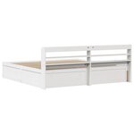 vidaXL Cadre de lit et tête de lit blanc 200x200 cm bois de pin massif