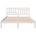 vidaXL Cadre de lit avec tête de lit Blanc 140 x 190 cm Pin massif
