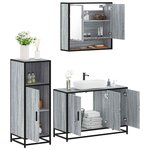 vidaXL Ensemble de meubles de salle de bain 3 Pièces Sonoma gris