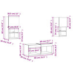 vidaXL Meuble TV muraux 4 Pièces avec lumières LED chêne sonoma