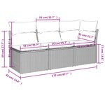 vidaXL Canapé de jardin avec coussins 3 places en résine tressée marron