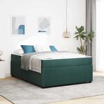 vidaXL Cadre de lit avec matelas Vert foncé 160 x 200 cm tissu