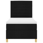 vidaXL Lit à ressorts avec matelas Noir 80 x 200 cm tissu