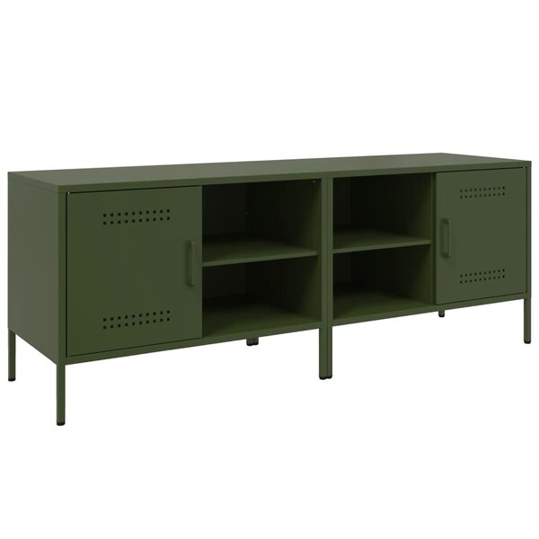 vidaXL Meubles TV 2 Pièces vert olive 68x39x50 5 cm acier