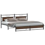 vidaXL Cadre de lit en métal sans matelas chêne marron 193x201 cm