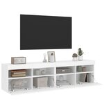 vidaXL Meubles TV muraux avec lumières LED 2 Pièces blanc 80x30x40 cm