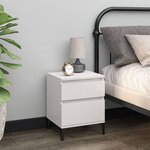 vidaXL Table de chevet Blanc brillant 40x35x50 cm