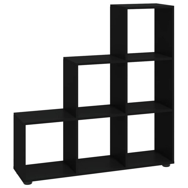 vidaXL Bibliothèque escalier Noir 107 cm Bois d'ingénierie