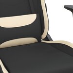 vidaXL Chaise de jeu de massage Noir et crème Tissu