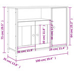 vidaXL Buffet noir 100x35x75 cm bois d'ingénierie