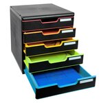 Module De Classement Modulo Black Office 5 Tiroirs Fermés - Noir/arlequin - Exacompta