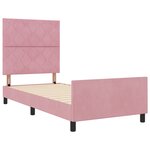 Lit en velours rose vidaXL 100x200 cm