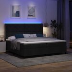 vidaXL Lit à ressort LED avec matelas Noir 200 x 200 cm tissu