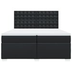 vidaXL Sommier à lattes de lit avec matelas Noir 200x200 cm Similicuir