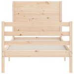 vidaXL Cadre de lit et tête de lit 100x200 cm bois massif