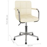 Chaise fauteuil siège pivotante de bureau informatique étude tissu crème 02_0024098