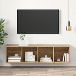 vidaXL Meuble TV mural chêne artisanal 37 x 37 x 142.5 cm