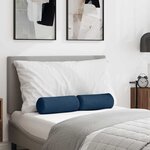 vidaXL Coussins d'accent 2 Pièces Bleu Ø 15 x 40 cm tissu