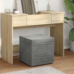 vidaXL Tabouret Gris foncé 41 x 41 x 40 cm Velours et Bois Composite