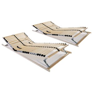 vidaXL Sommiers à lattes sans matelas 2 Pièces avec 28 lattes 90x200 cm