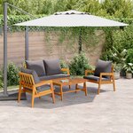 vidaXL Ensemble bistrot avec coussin 4 Pièces Marron Bois d'Acacia Massif