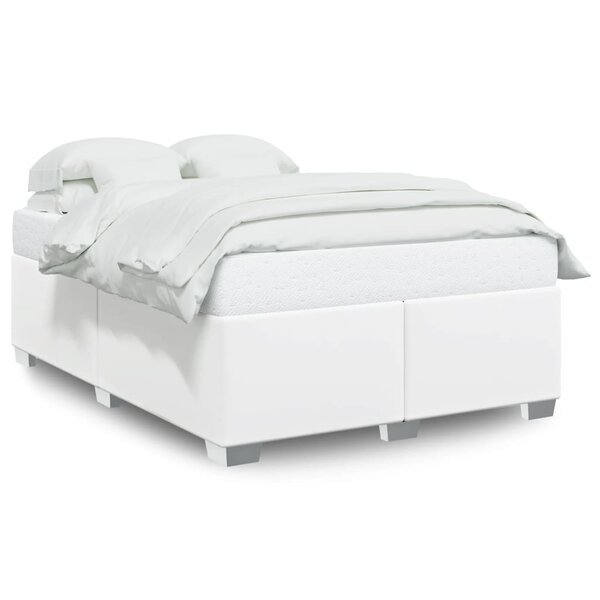 vidaXL Cadre de lit Blanc 160x200 cm Similicuir