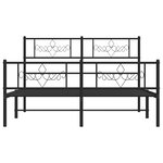 vidaXL Cadre de lit métal sans matelas avec pied de lit noir 135x190cm