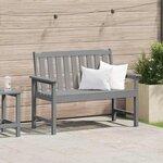 vidaXL Banc de jardin Gris clair 120 x 59 x 88cm Plastique