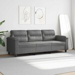 vidaXL Canapé à 3 places Gris foncé 180 cm Tissu microfibre