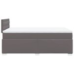 vidaXL Sommier à lattes de lit avec matelas Gris 120x200 cm Similicuir