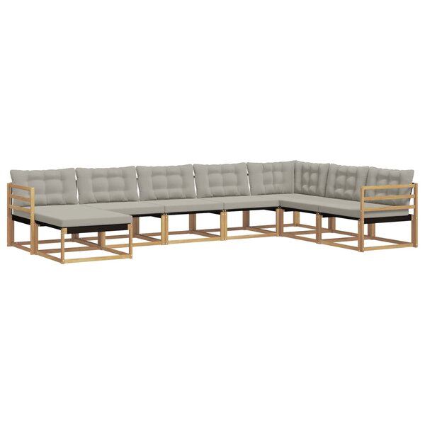 vidaXL Ensemble de canapés d'extérieur 8 pc Blanc et gris clair