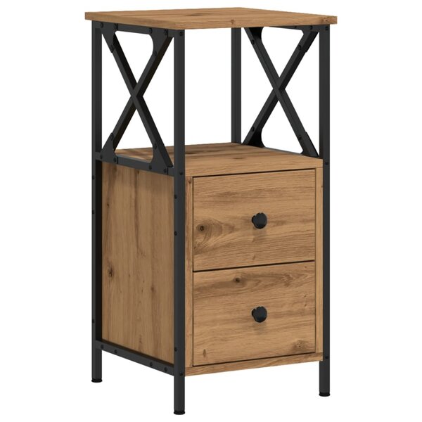 vidaXL Table de chevet chêne artisanal 34x35 5x70 cm bois d'ingénierie