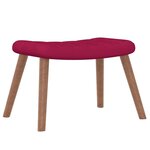vidaXL Chaise de relaxation avec repose-pied Rouge bordeaux Velours