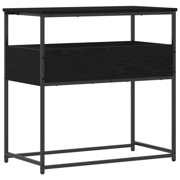 Table Console vidaXL Noir Chêne 75x40x75 cm Bois manufacturé et Acier