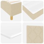 vidaXL Lit à ressorts avec matelas gris foncé 90x190 cm Crème