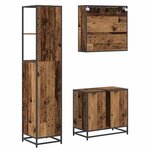 vidaXL Ensemble de mobilier de salle de bain 3 Pièces Bois Ancien