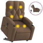 vidaXL Fauteuil inclinable de massage électrique Marron Tissu